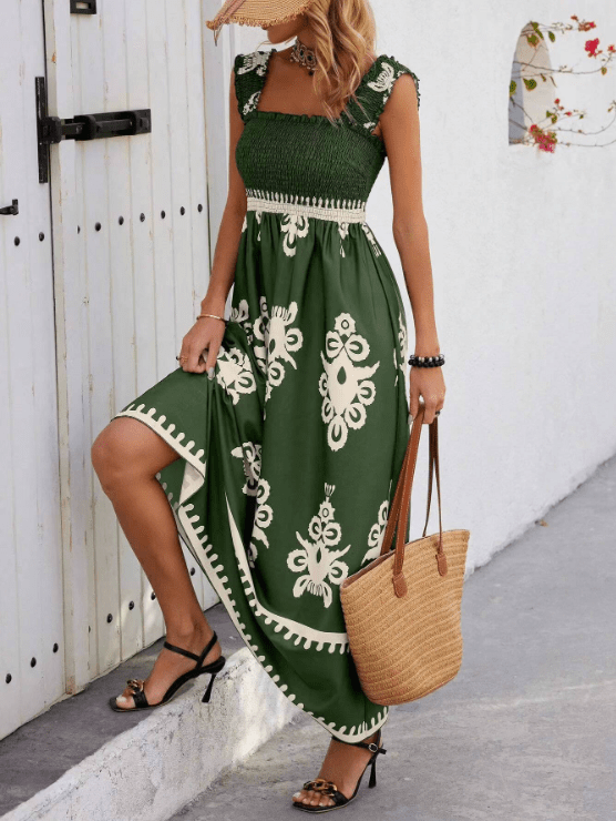 Sukienka maxi boho letnia - Arkadya Outlet - Women Maxi Dress
