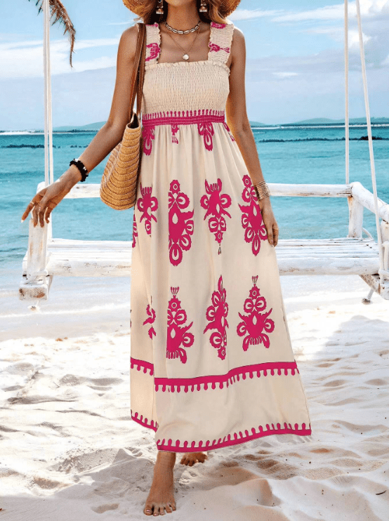 Sukienka maxi boho letnia - Arkadya Outlet - Women Maxi Dress