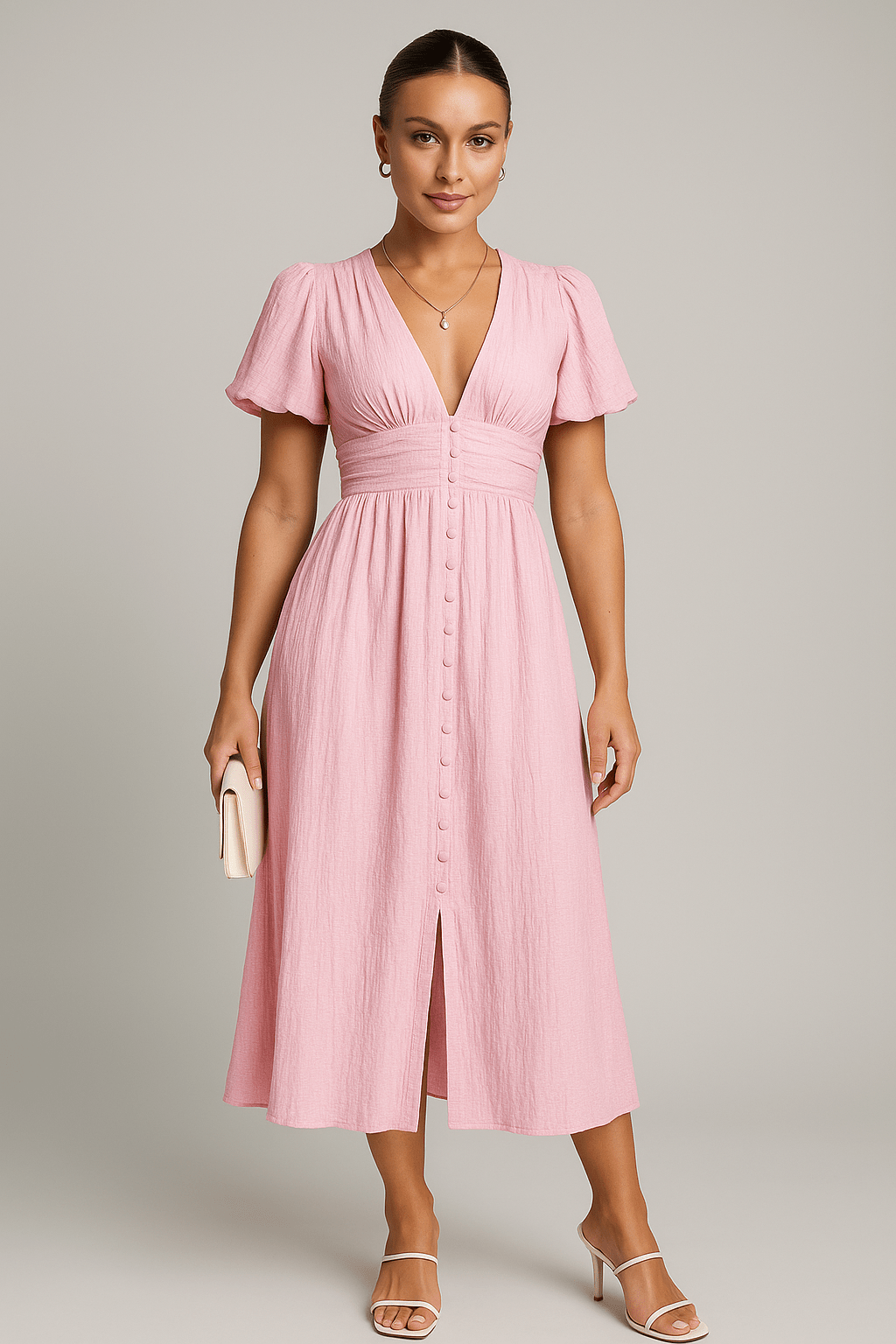 Sukienka maxi boho luźna - Arkadya Outlet - Women Maxi Dress
