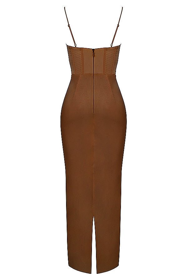 Sukienka maxi gorsetowa bez rękawów - Arkadya Outlet - Women Maxi Dress