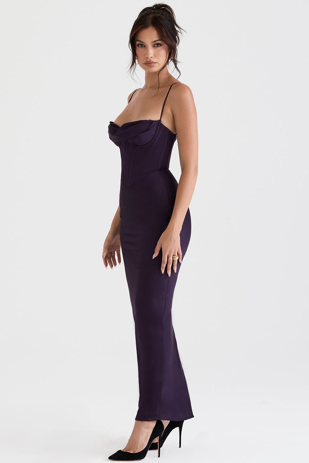 Sukienka maxi gorsetowa bez rękawów - Arkadya Outlet - Women Maxi Dress