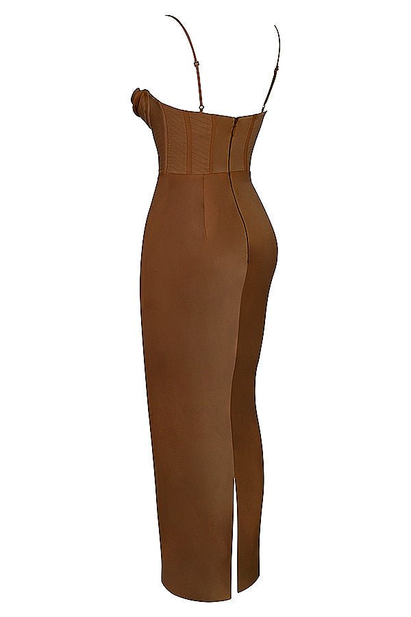 Sukienka maxi gorsetowa bez rękawów - Arkadya Outlet - Women Maxi Dress