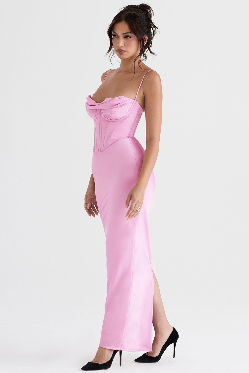 Sukienka maxi gorsetowa bez rękawów - Arkadya Outlet - Women Maxi Dress