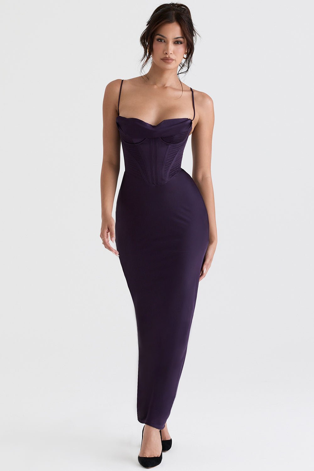 Sukienka maxi gorsetowa bez rękawów - Arkadya Outlet - Women Maxi Dress