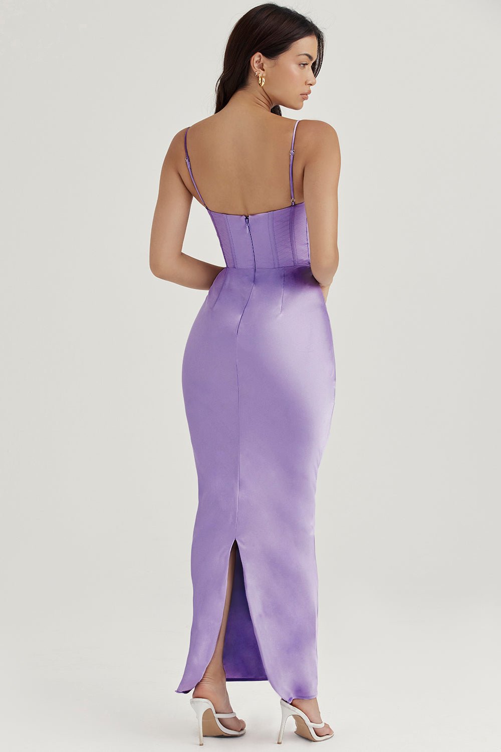 Sukienka maxi gorsetowa bez rękawów - Arkadya Outlet - Women Maxi Dress