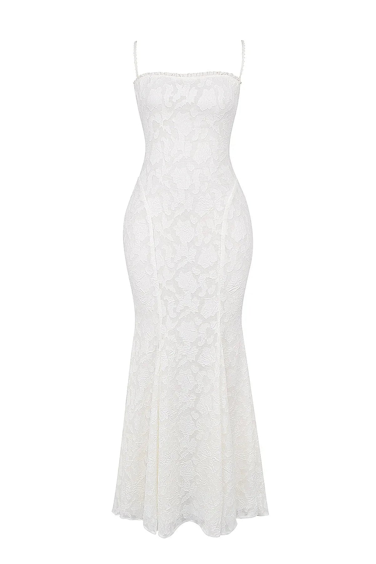 Sukienka maxi koronkowa na ramiączkach - Arkadya Outlet - Women Maxi Dress