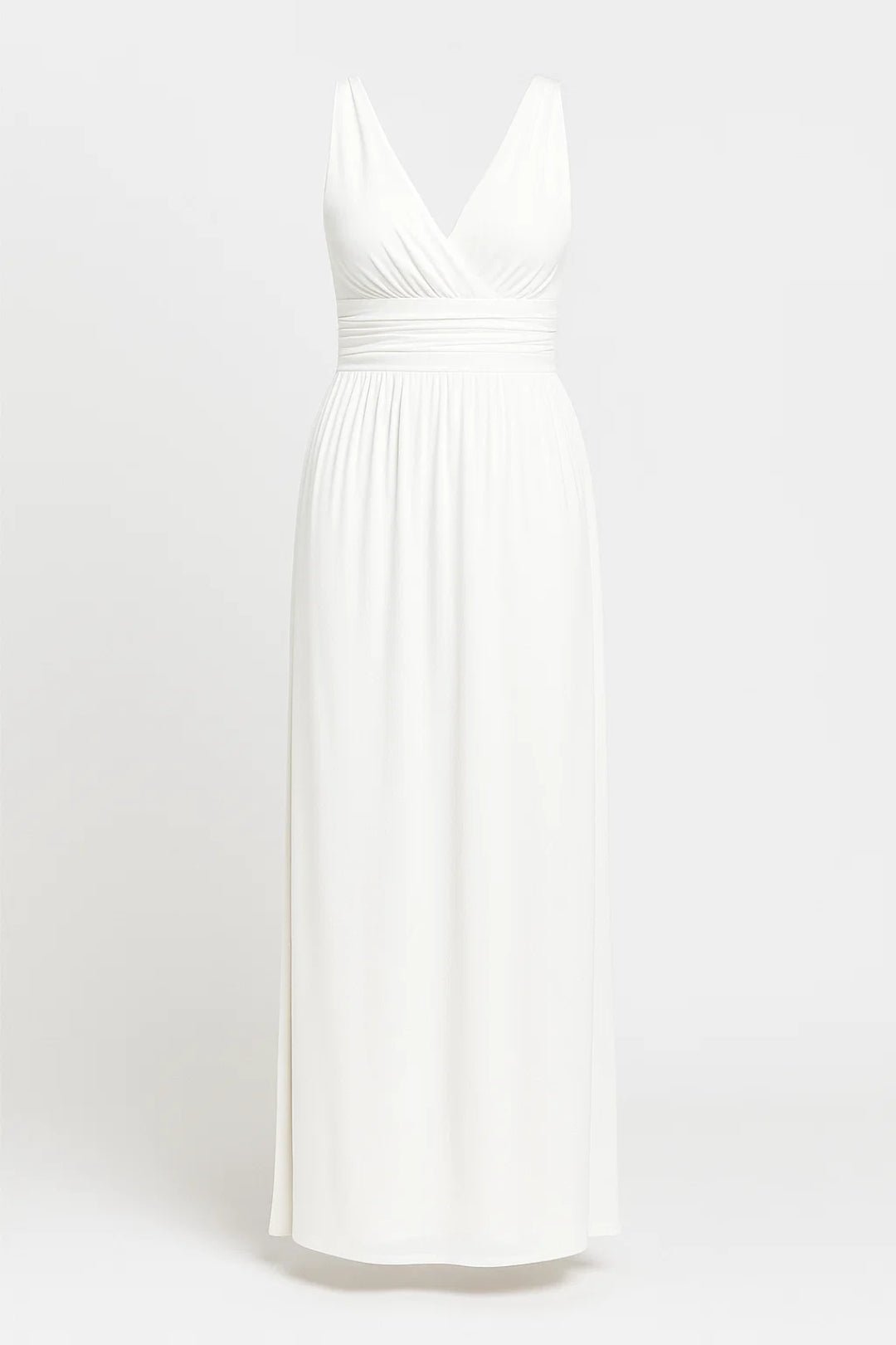 Sukienka maxi z dekoltem V i podkreśloną talią - Arkadya Outlet - Women Maxi Dress
