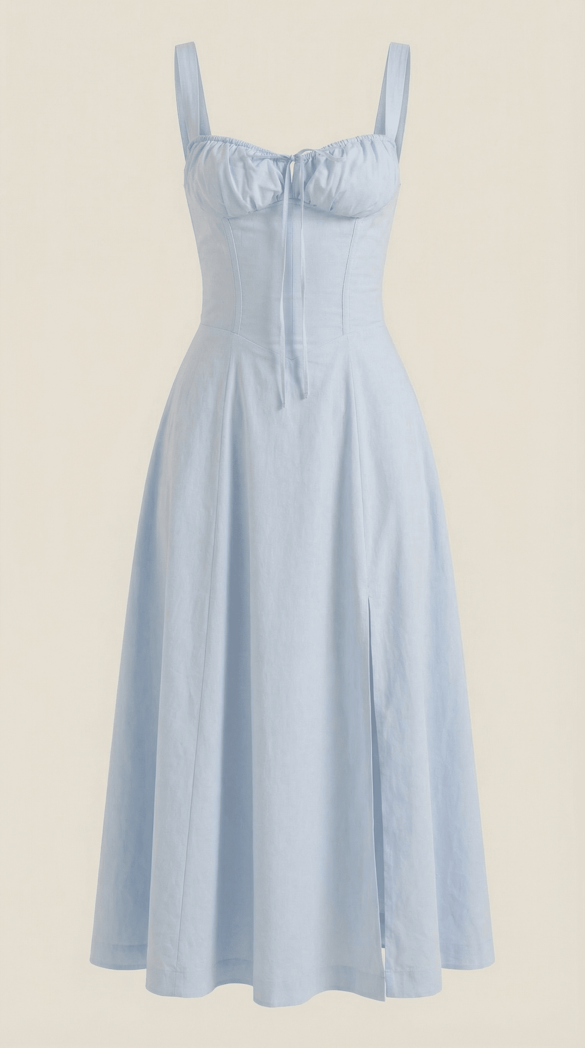 Sukienka midi dekolt w serce – krój A, wiązanie - Arkadya Outlet - Women Midi Dress