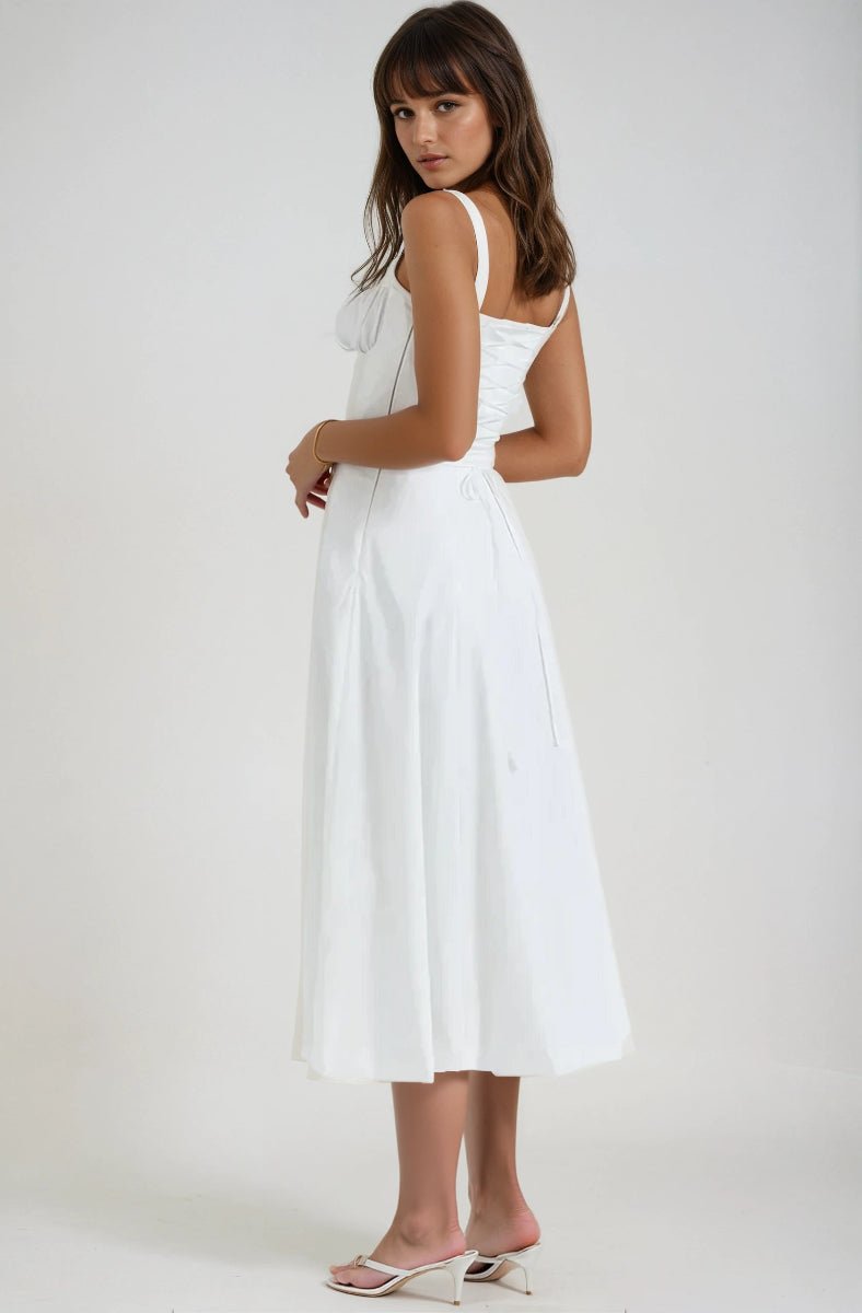 Sukienka midi gorsetowa rozkloszowana - Arkadya Outlet - Women Midi Dress