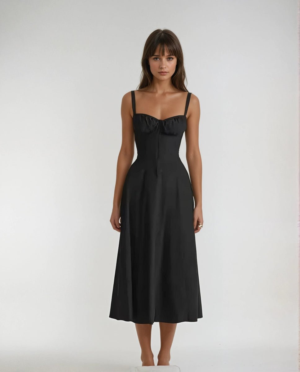 Sukienka midi gorsetowa rozkloszowana - Arkadya Outlet - Women Midi Dress
