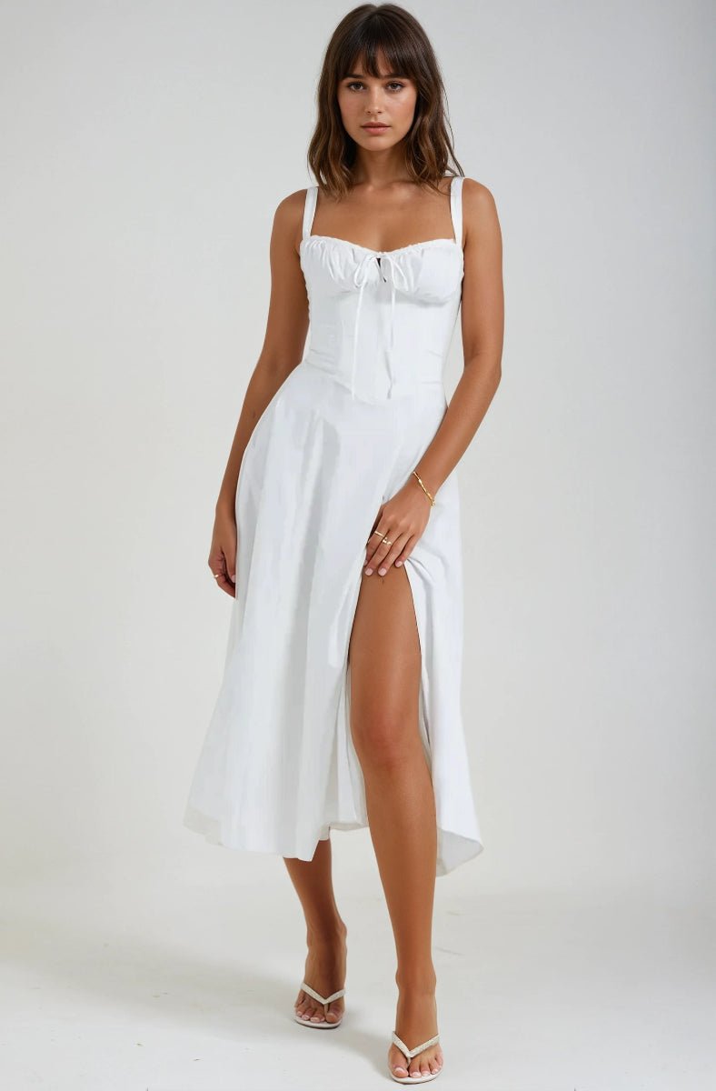 Sukienka midi gorsetowa rozkloszowana - Arkadya Outlet - Women Midi Dress