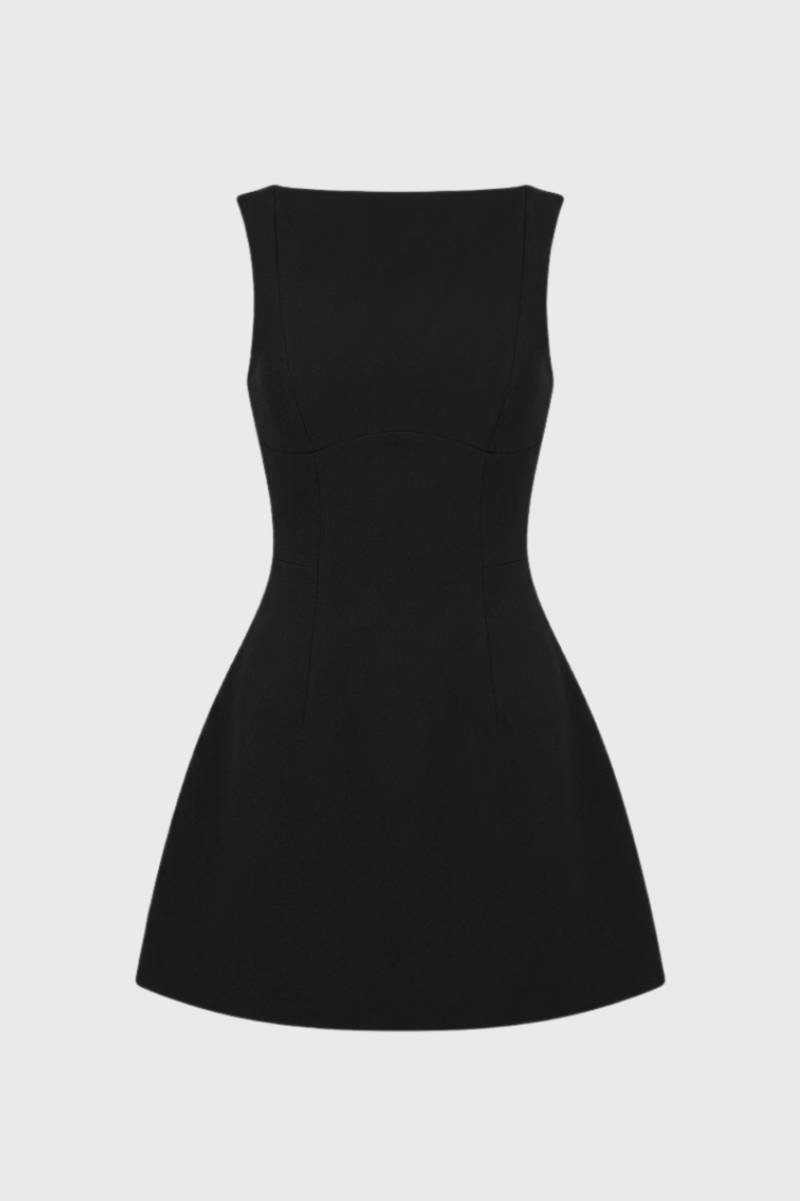 Sukienka mini bez ramiączek dopasowana - Arkadya Outlet - Women Mini Dress