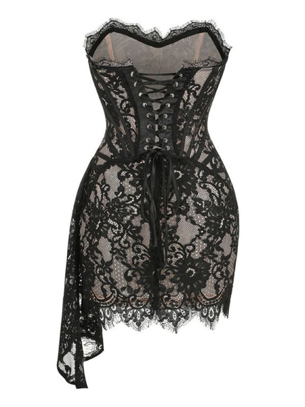 Sukienka mini gorsetowa panelowa - Arkadya Outlet - Women Mini Dress