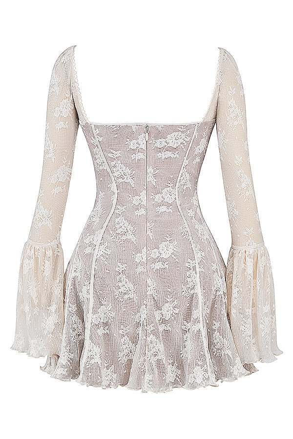 Sukienka mini gorsetowa z koronką - Arkadya Outlet - Women Mini Dress