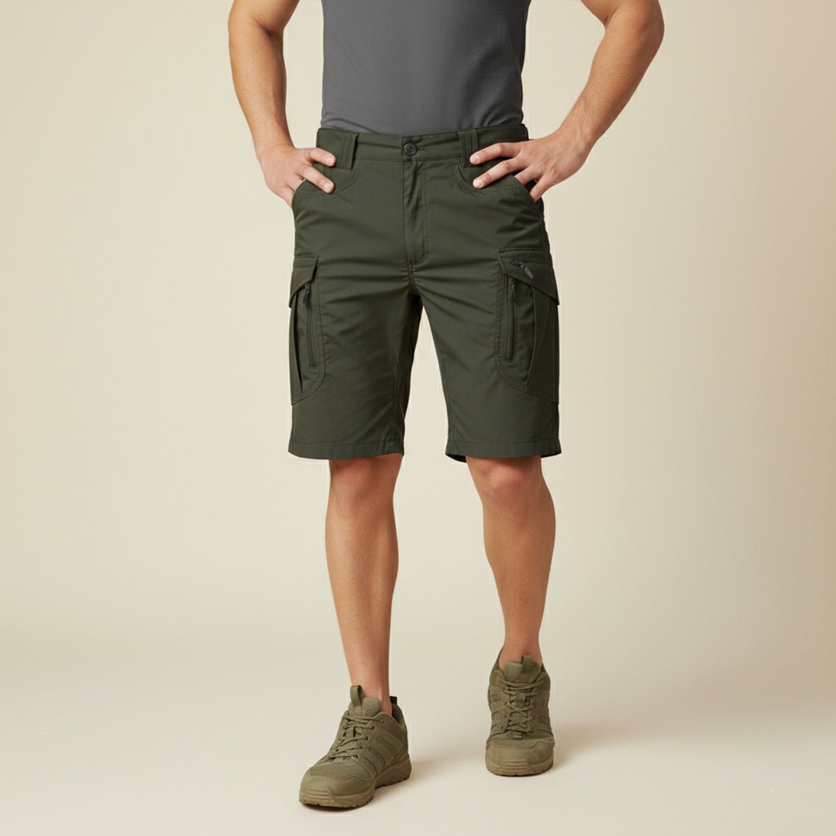 Szorty męskie cargo klasyczne - Arkadya Outlet - Men Short