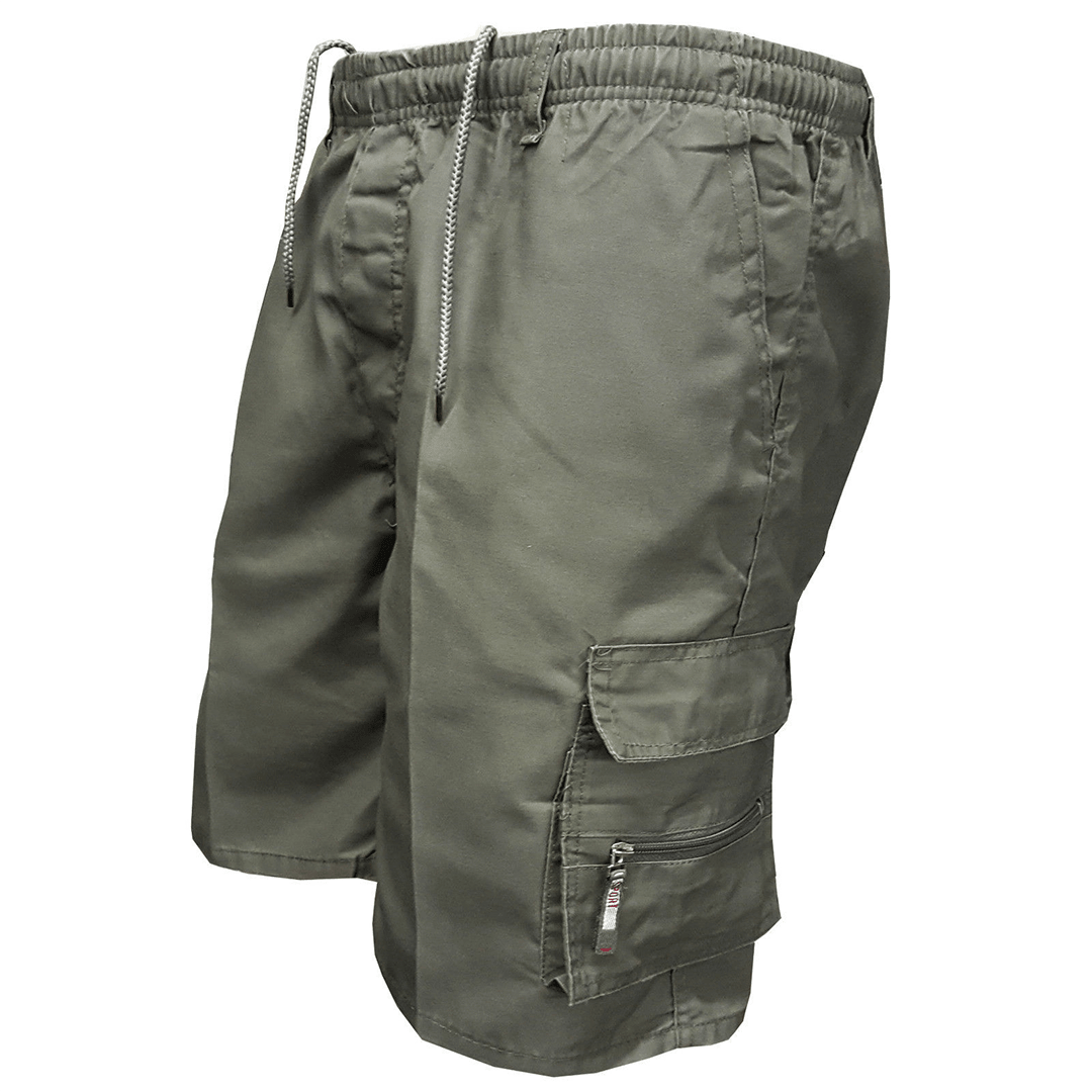 Szorty męskie cargo z elastycznym pasem - Arkadya Outlet - Men Short