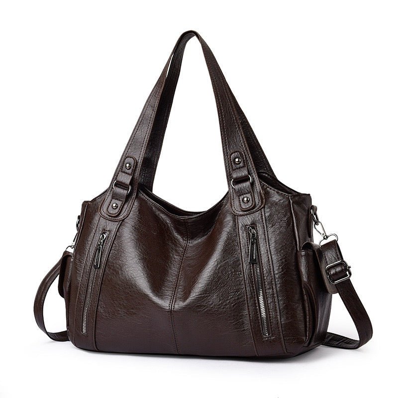 Torba na ramię damska – regulowany pasek, srebrne okucia - Arkadya Outlet - Women Bag