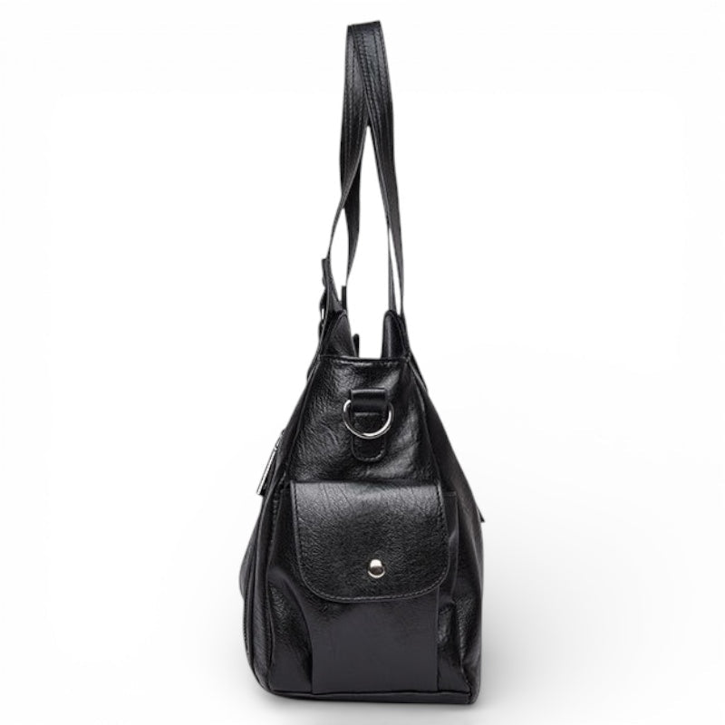 Torba na ramię damska – regulowany pasek, srebrne okucia - Arkadya Outlet - Women Bag
