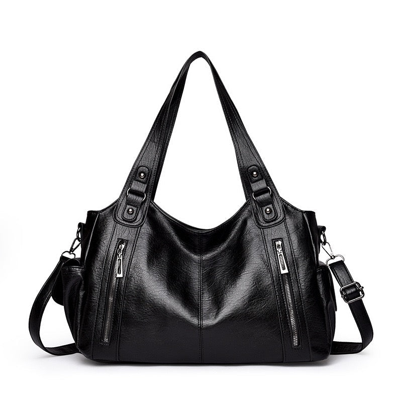 Torba na ramię damska – regulowany pasek, srebrne okucia - Arkadya Outlet - Women Bag