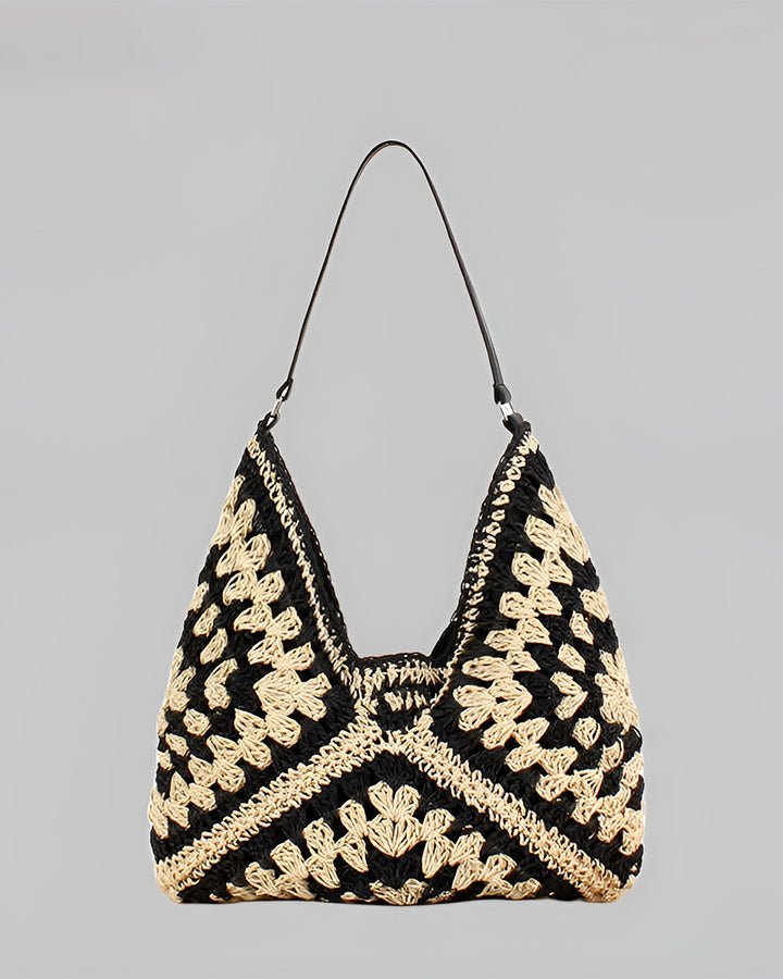 Torba na ramię damska szydełkowa – miękka forma - Arkadya Outlet - Women Bag