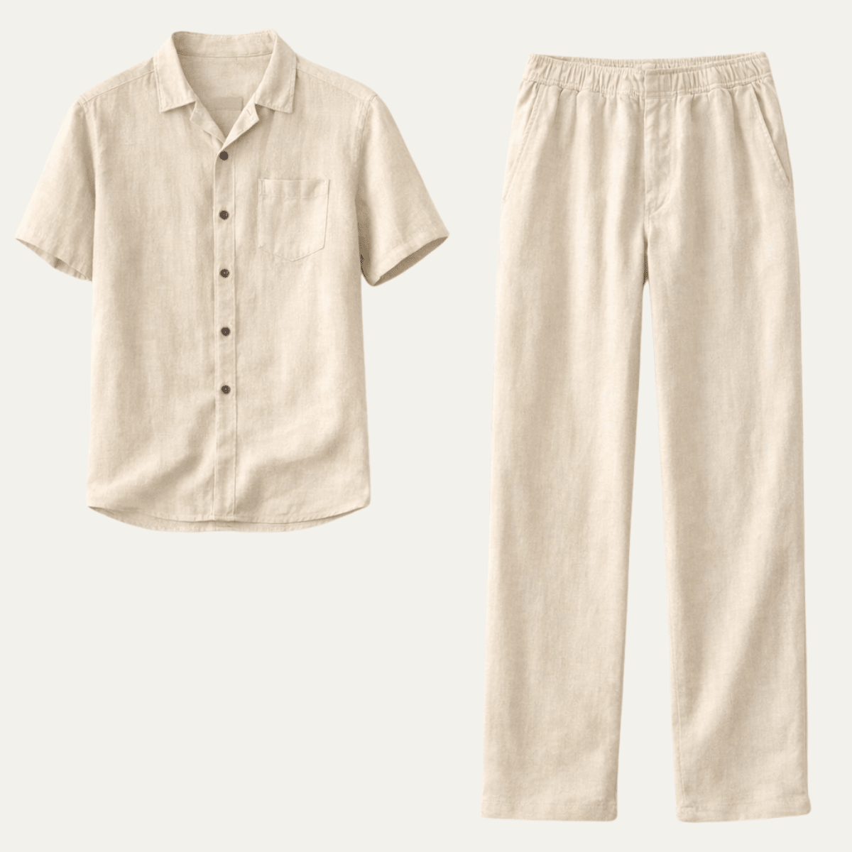 Zestaw męski lniany z koszulą i spodniami - Arkadya Outlet - Men Set