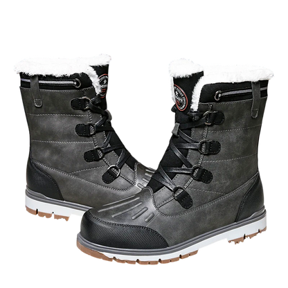 Buty Zimowe Męskie Antypoślizgowe Podeszwy Z Ociepleniem Sznurowane