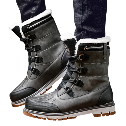 Buty Zimowe Męskie Antypoślizgowe Podeszwy Z Ociepleniem Sznurowane