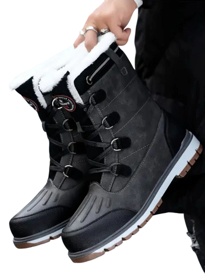 Buty Zimowe Męskie Antypoślizgowe Podeszwy Z Ociepleniem Sznurowane