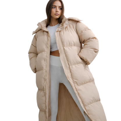 Kurtka damska długa sylwetka sięgająca poniżej bioder