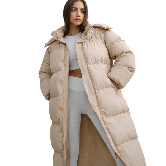 Kurtka damska długa sylwetka sięgająca poniżej bioder