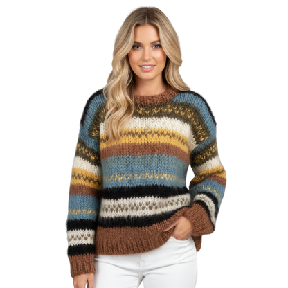 Sweter damski luźny fason o swobodnym kroju