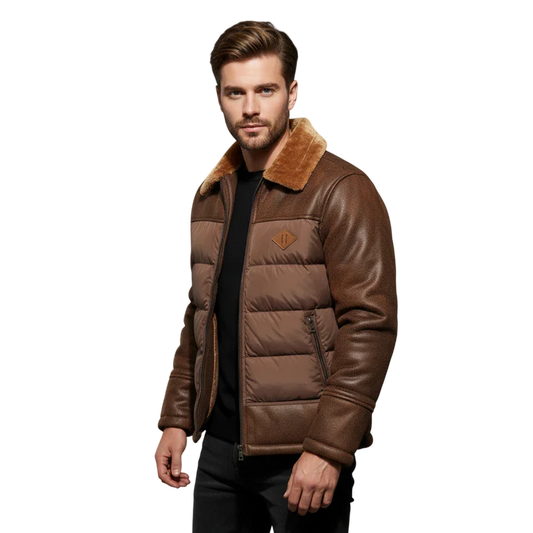 Kurtka męska softshell pikowana zimowa luźny krój podszewka