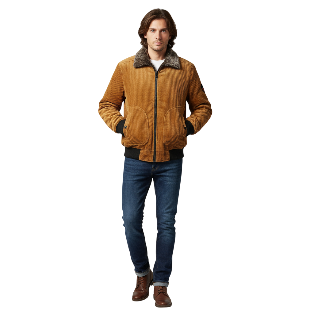 Kurtka zimowa męska konstrukcja kołnierza regularny krój prosty