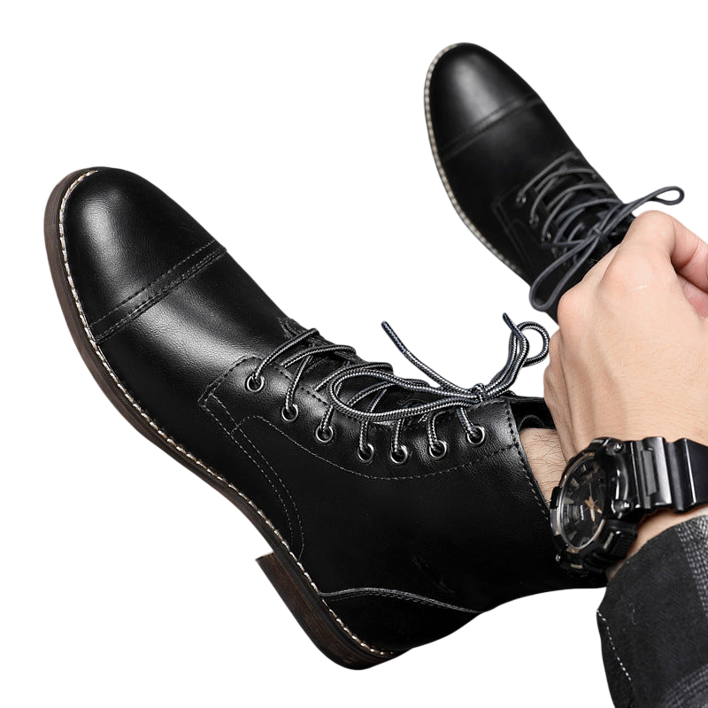 Buty męskie wysoka cholewka z wiązaniem pełna wysokość