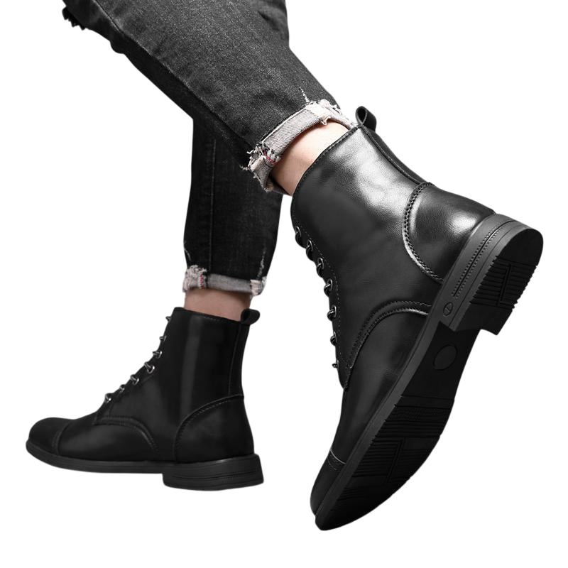 Buty męskie wysoka cholewka z wiązaniem pełna wysokość