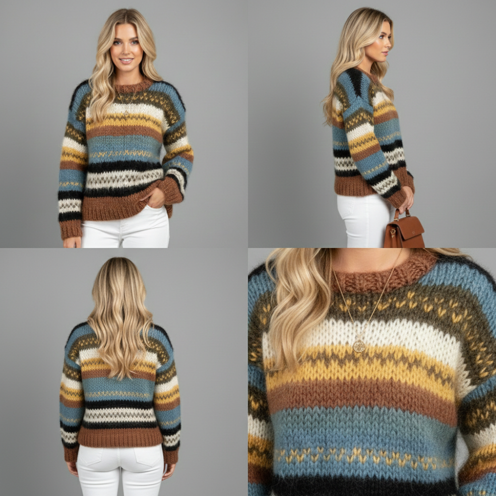 Sweter damski luźny fason o swobodnym kroju