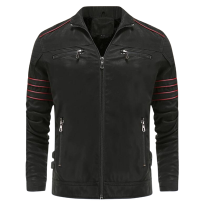 Kurtka męska dopasowany krój stójka kieszenie na zamek paski