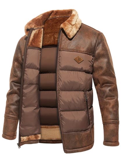 Kurtka męska softshell pikowana zimowa luźny krój podszewka