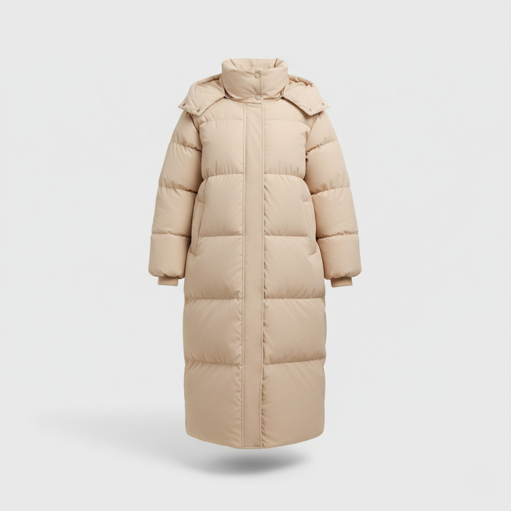 Kurtka damska długa sylwetka sięgająca poniżej bioder