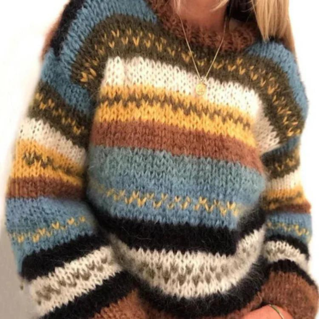 Sweter damski luźny fason o swobodnym kroju