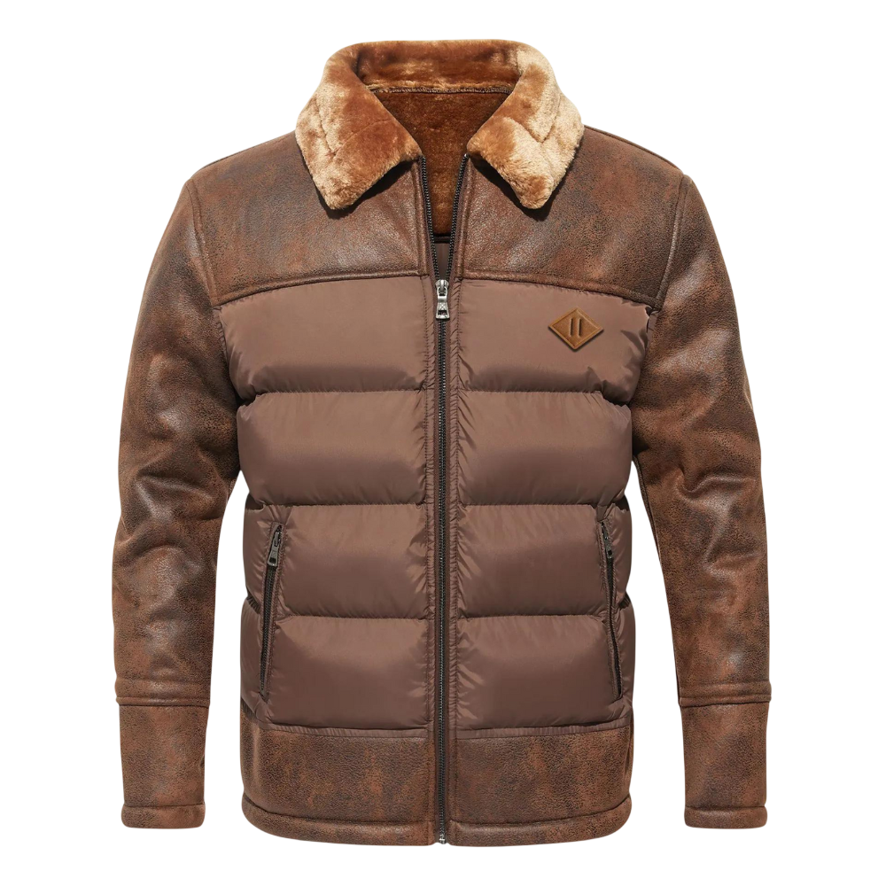 Kurtka męska softshell pikowana zimowa luźny krój podszewka