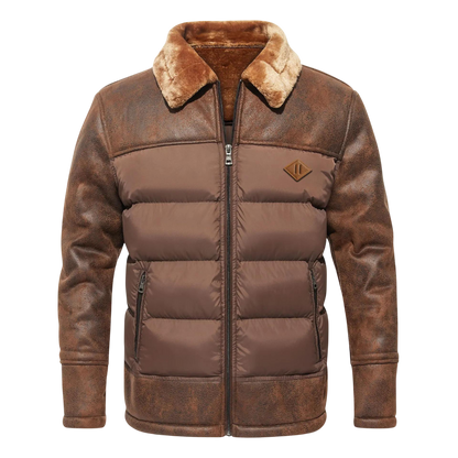 Kurtka męska softshell pikowana zimowa luźny krój podszewka