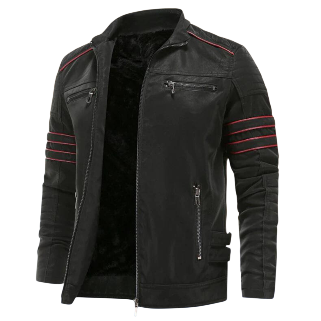 Kurtka męska dopasowany krój stójka kieszenie na zamek paski