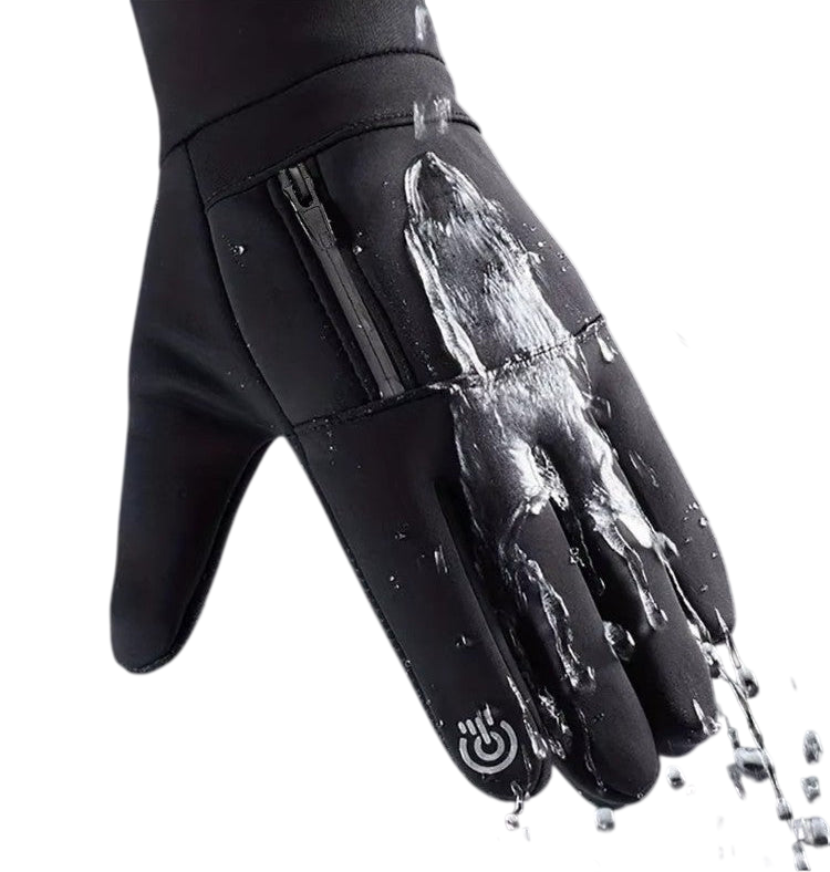 Rękawica z zamkiem błyskawicznym, wyposażona w Arkadya Outlet Rękawice Termiczne Męskie | Wodoodporny Uchwyt Na Chłód Plener, idealny do niskich temperatur.