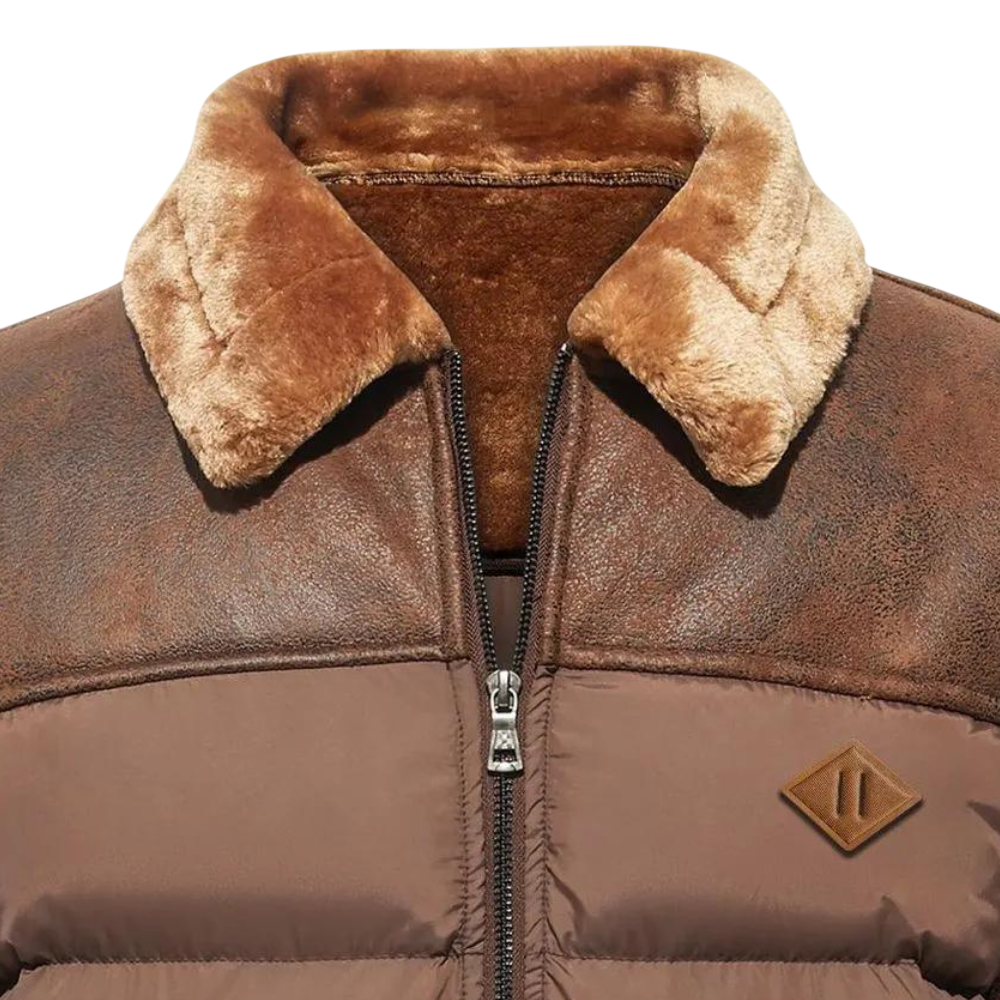 Kurtka męska softshell pikowana zimowa luźny krój podszewka