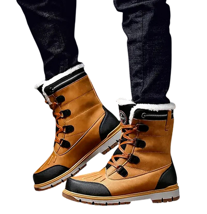 Buty Zimowe Męskie Antypoślizgowe Podeszwy Z Ociepleniem Sznurowane