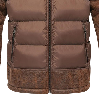 Kurtka męska softshell pikowana zimowa luźny krój podszewka