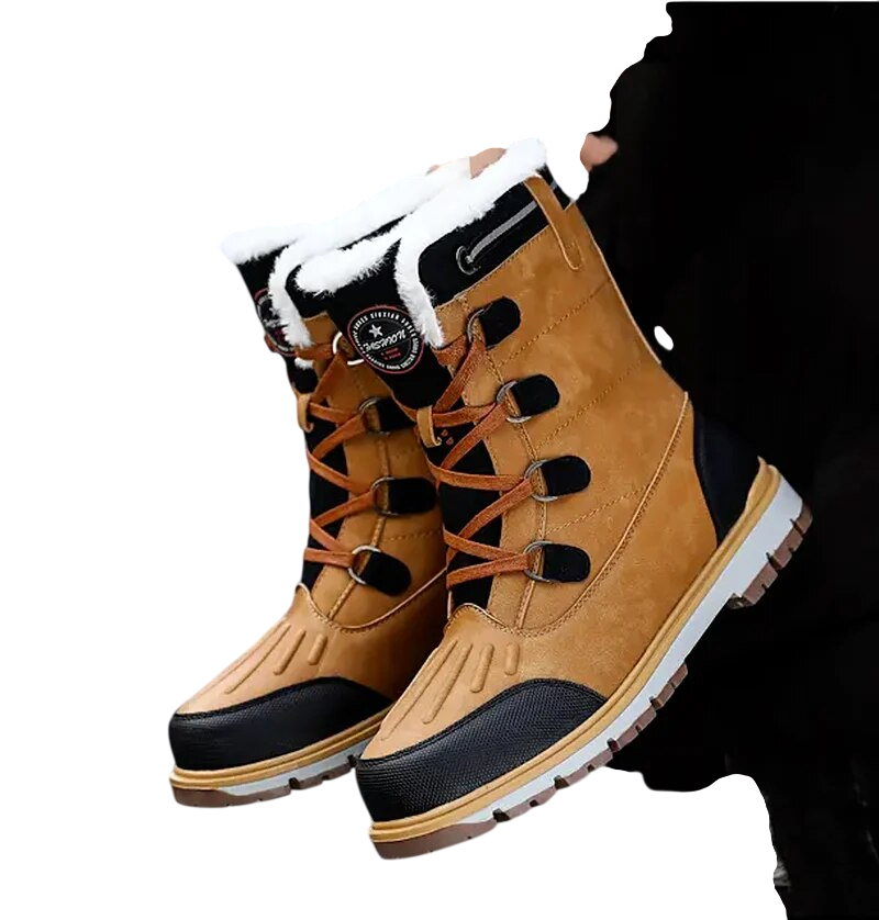 Buty Zimowe Męskie Antypoślizgowe Podeszwy Z Ociepleniem Sznurowane