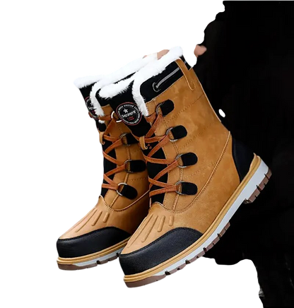 Buty Zimowe Męskie Antypoślizgowe Podeszwy Z Ociepleniem Sznurowane