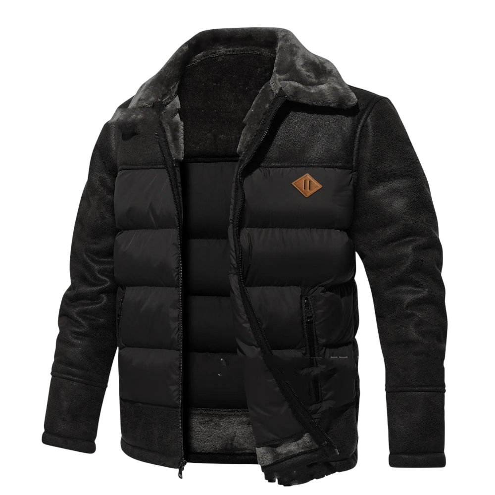 Kurtka męska softshell pikowana zimowa luźny krój podszewka